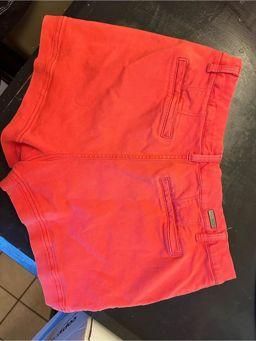 BKE Coral Pink High-Waist Shorts